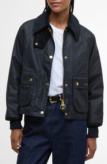 Barbour Beadnell Crop Waxed Cotton Jacket | Nordstrom