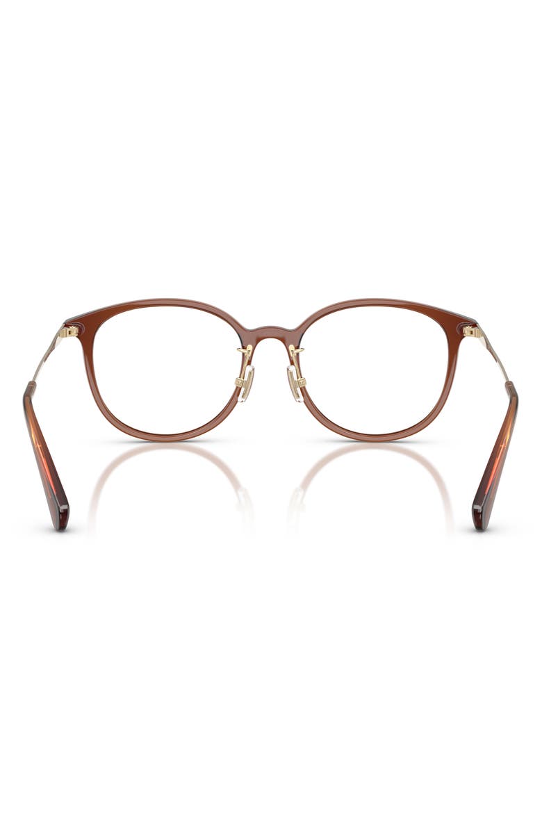 COACH 53mm Round Optical Glasses, Alternate, color, Transparent Brown / Demo Lens