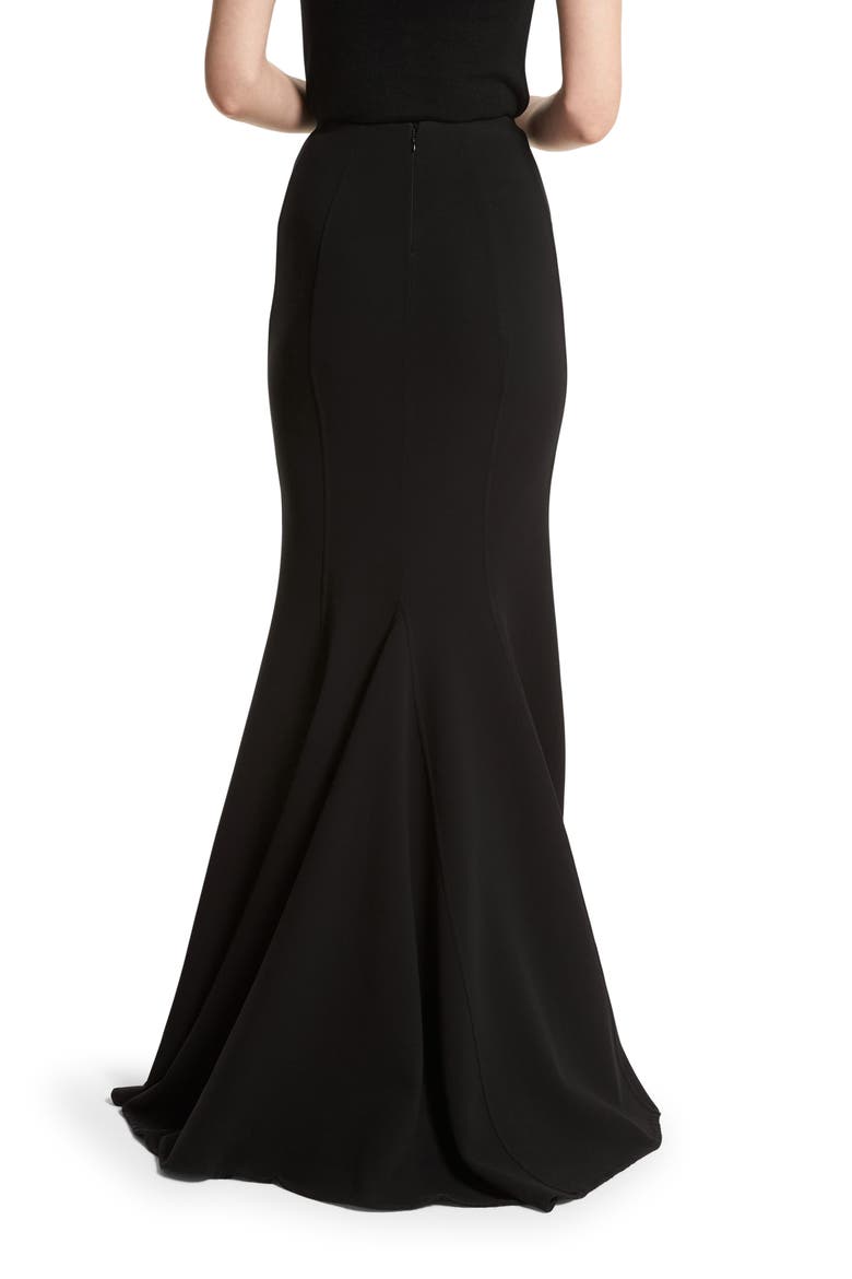Stretch Wool Fishtail Skirt, Alternate, color, BLACK