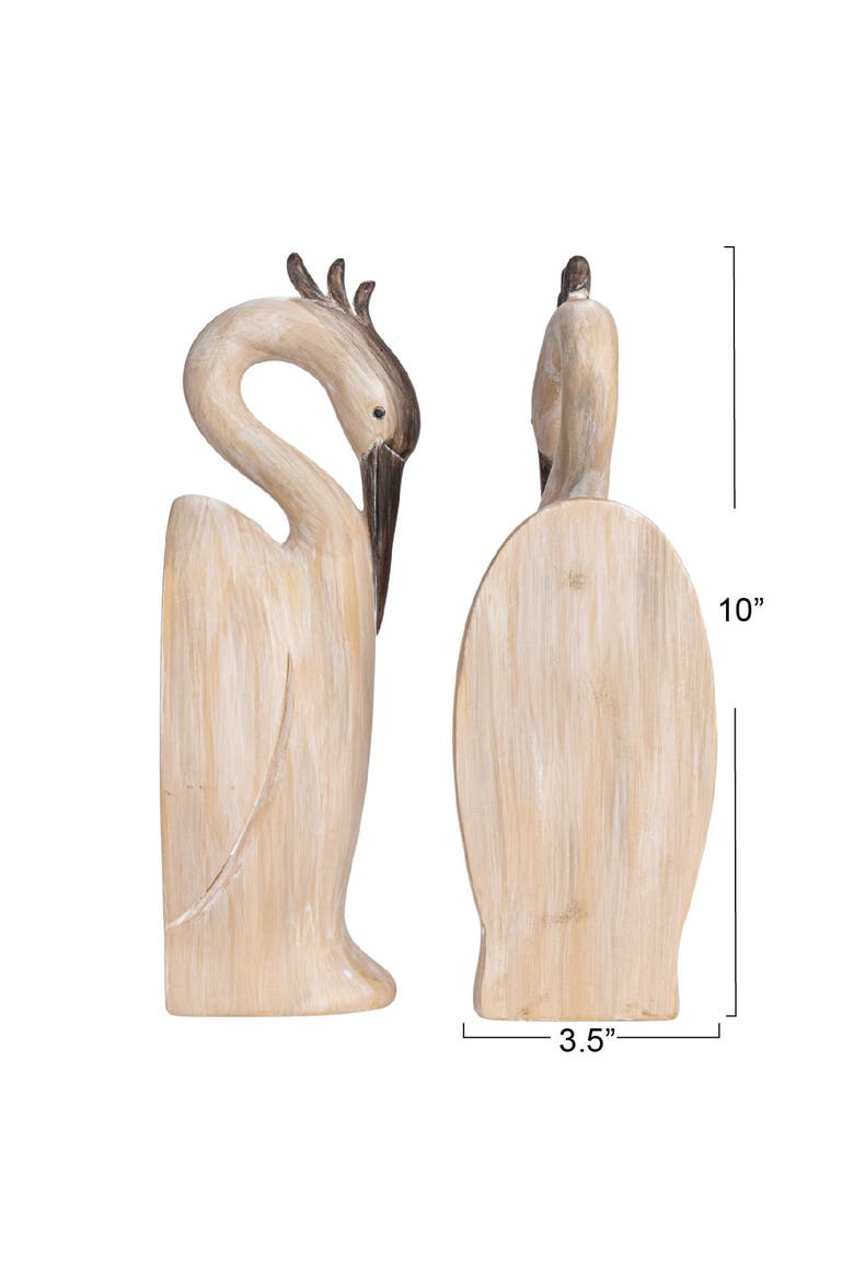 Resin Heron Bookends, Cream, Alternate, color, Cream