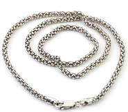 SAMUEL B. Sterling Silver 24" 3mm Oxidized Popcorn Chain Necklace