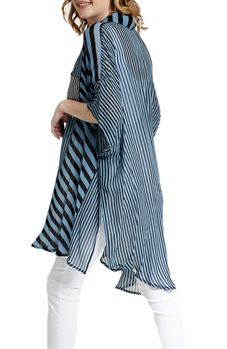 SAACHI Sheer Oversize Stripe Cover-Up Shirt, Alternate, color,