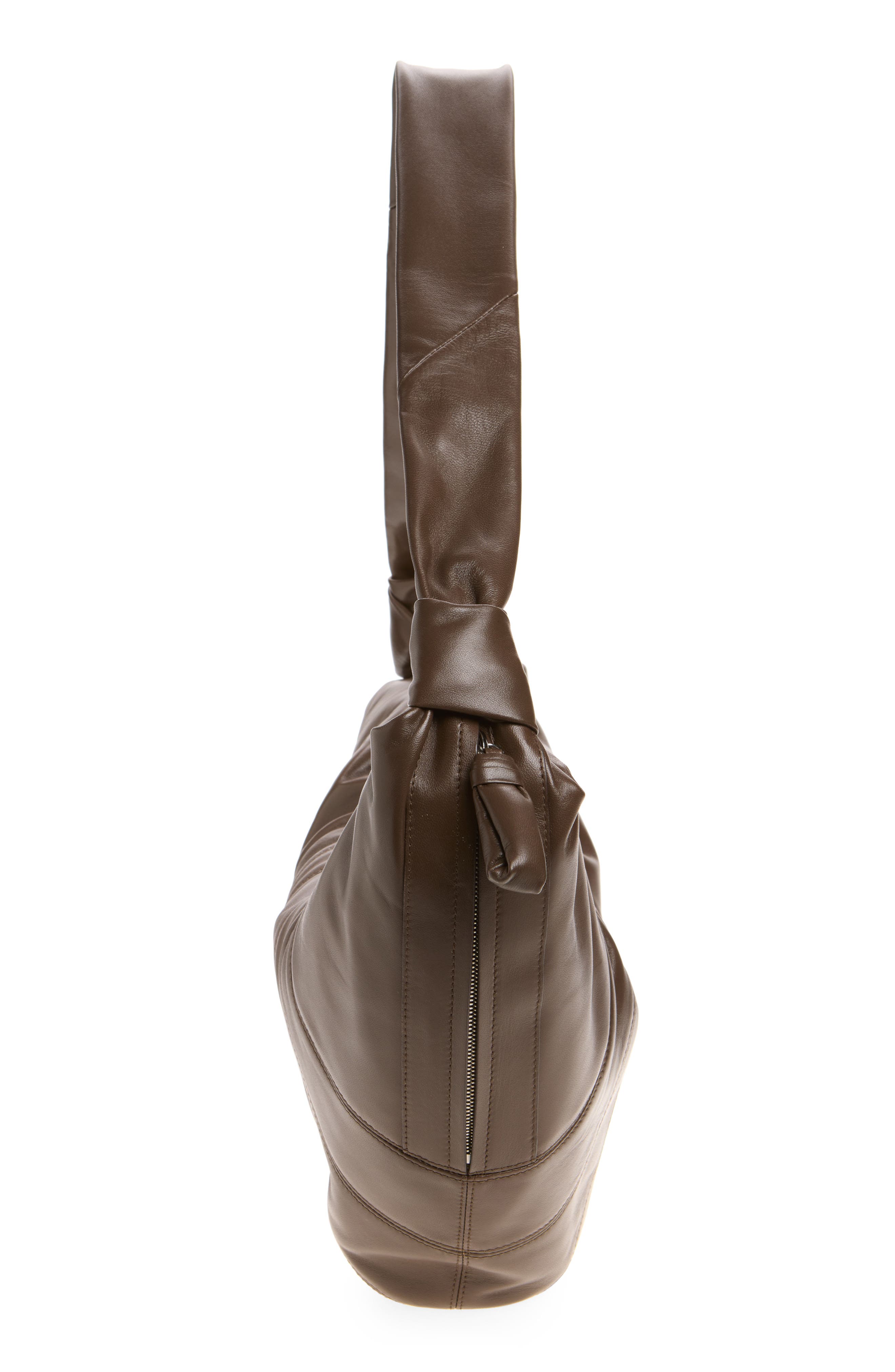 Large Croissant Leather Bag, Alternate, color, OTTER