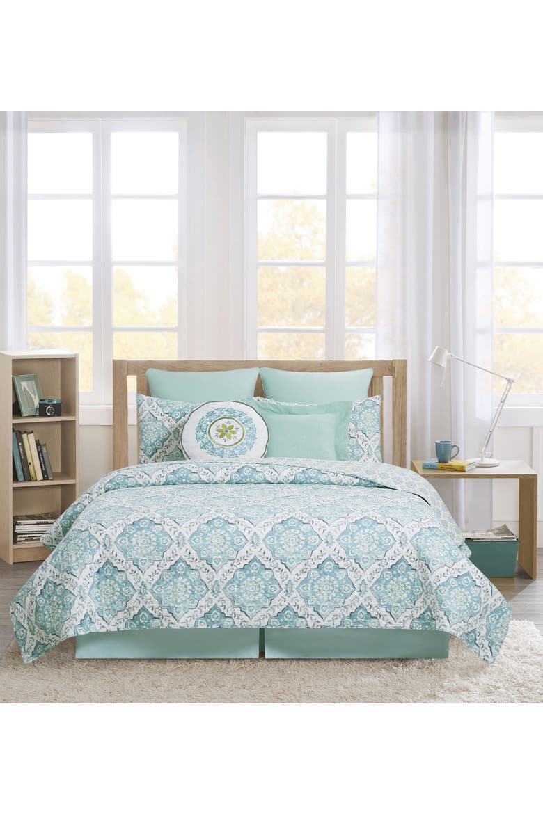 Harlen Cotton Quilt Set  - Reversible and Machine Washable, Alternate, color, Green