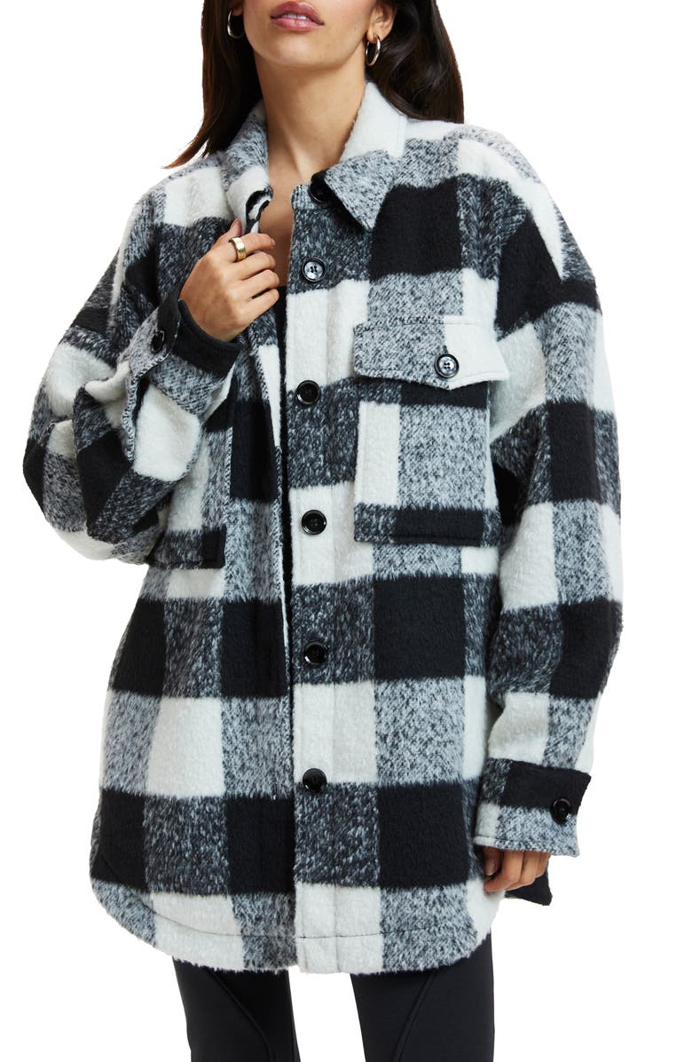 Good American Plaid Shacket, Main, color, 