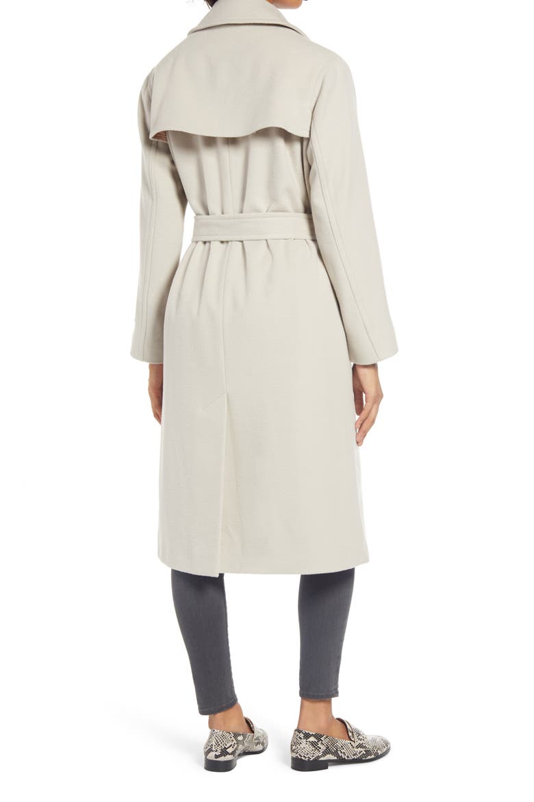 Wool Double Breasted Trench Coat, Alternate, color, SHALE
