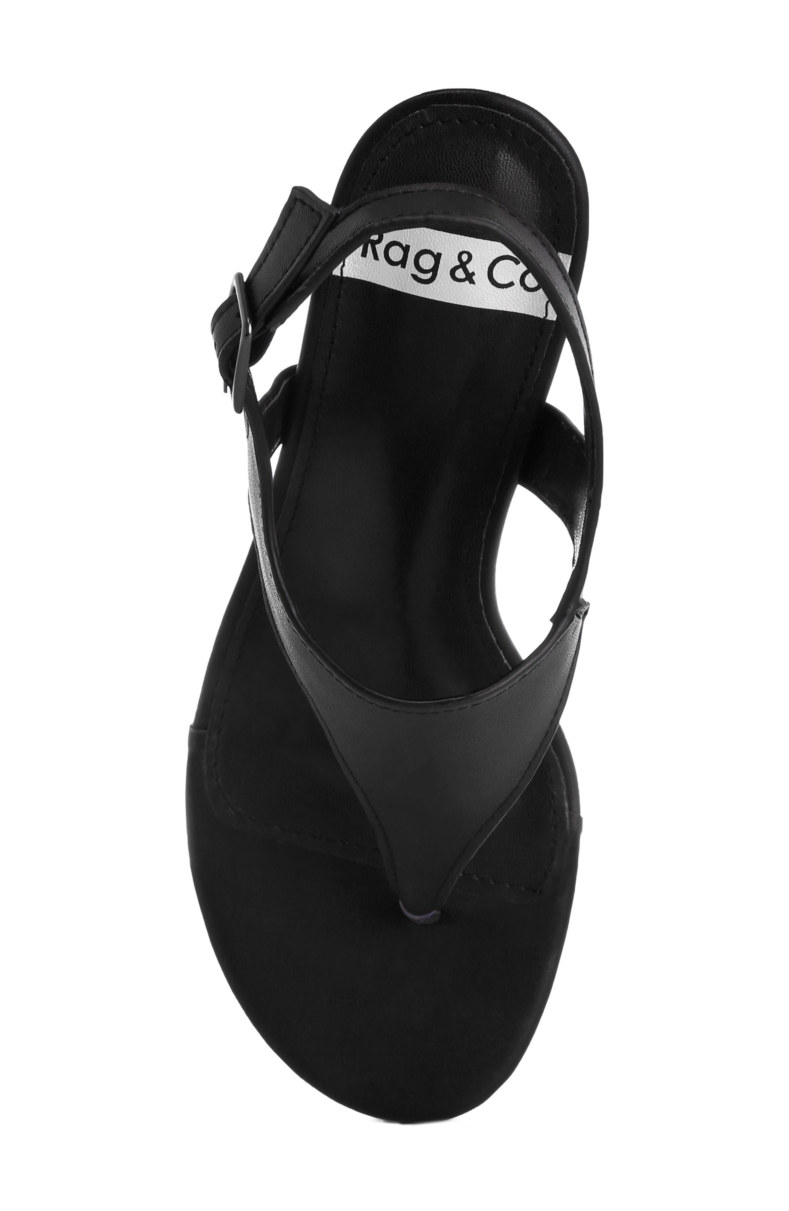Lady Ann Wedge Sandal, Alternate, color, BLACK