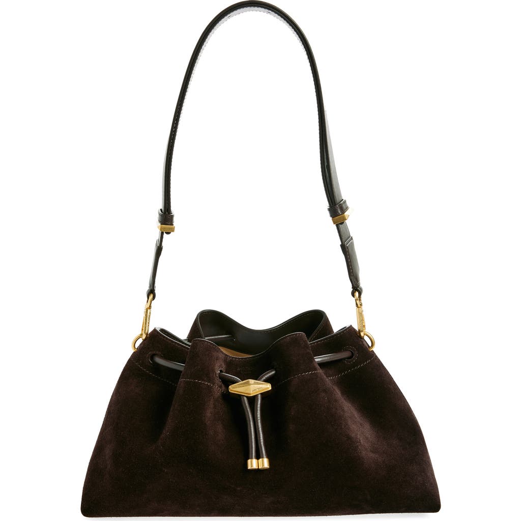 Jimmy Choo Cinch Medium In Coffee/gold