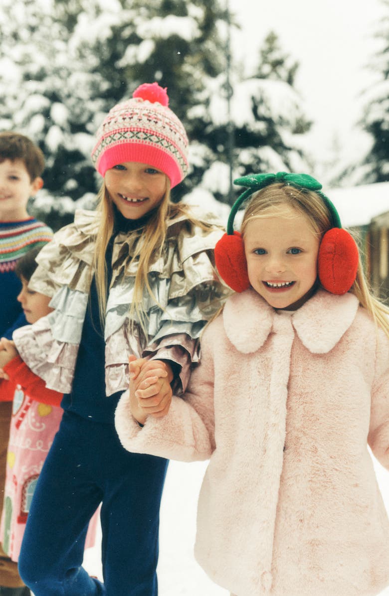 Mini Boden Kids' Faux Fur Jacket, Alternate, color, Pink