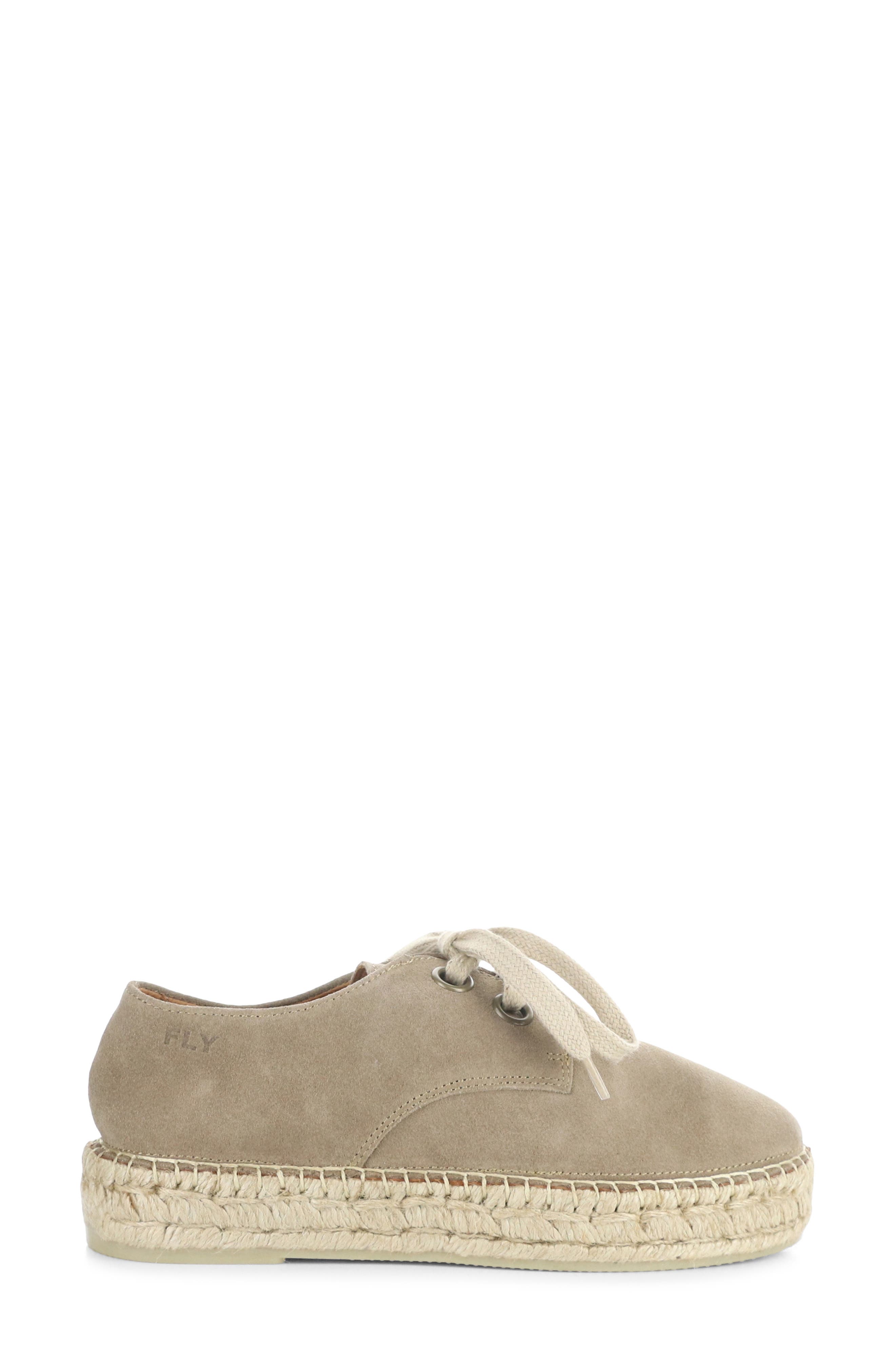 Fly London Lace-Up Espadrille Sneaker, Alternate, color, Beige Suede
