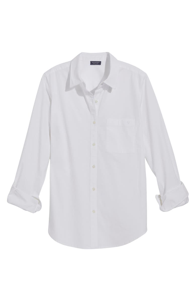 vineyard vines Stretch Cotton Button-Up Shirt, Alternate, color, White Cap