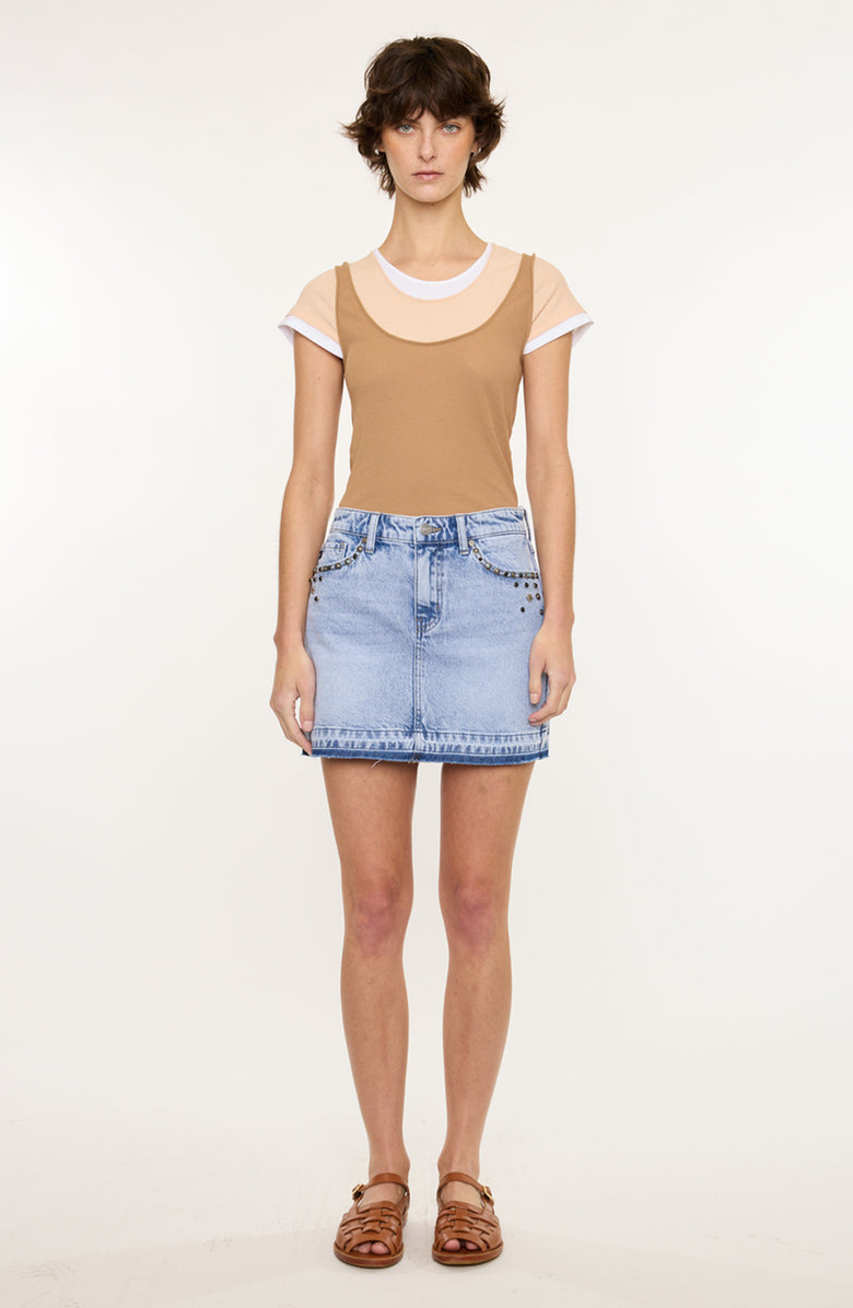 KanCan Mildred Mid Rise Western Skirt, Main, color, Medium Light