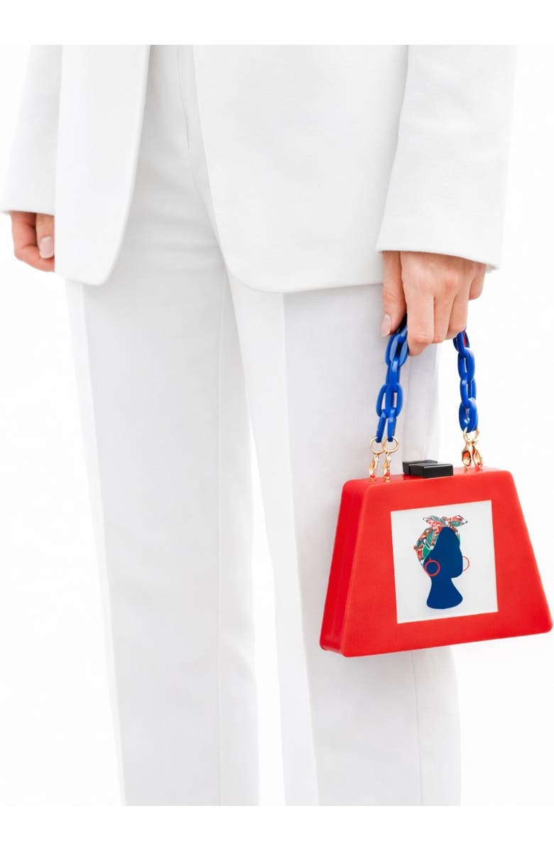 LarAllan Babi Acrylic Cocktail Clutch, Alternate, color, Red