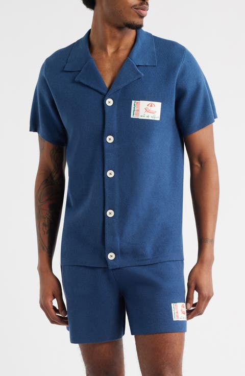 Out of Office Knit Button-Up Camp Shirt