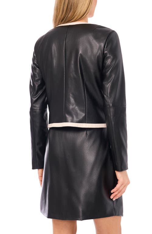 Halogenr Halogen(r) Tipped Faux Leather Jacket In Black