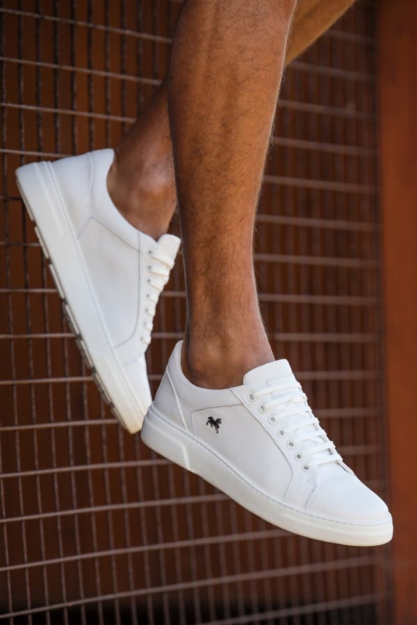 Authentic Leather Sneakers 01, Alternate, color, White
