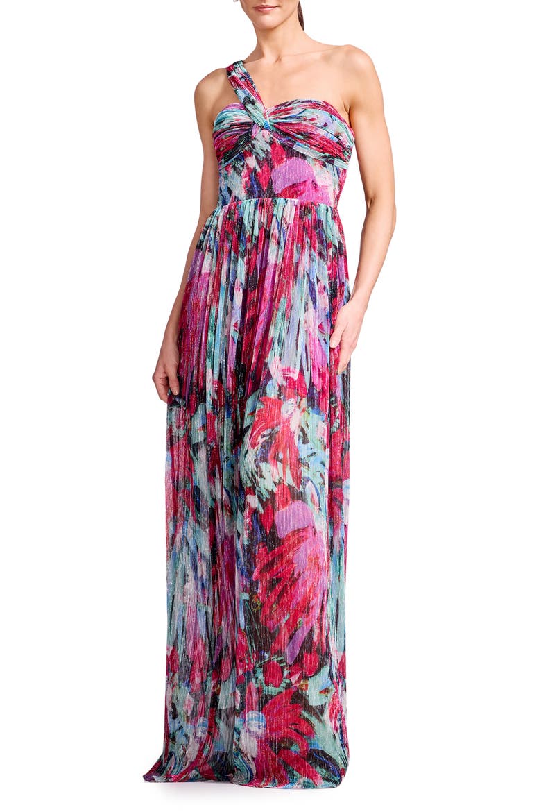 Dress the Population Idalia Metallic Abstract Floral Print One