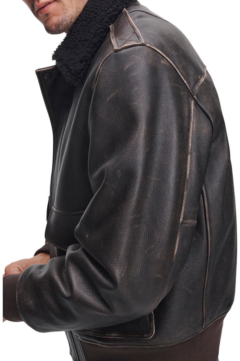 Manston Leather Flight Jacket, Alternate, color, BROWN