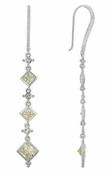 Judith Ripka Diamond Cut CZ Drop Earrings