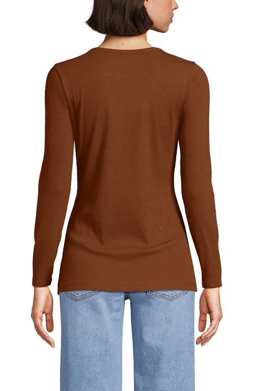 Lands' End Cotton Rib T-shirt In Brown