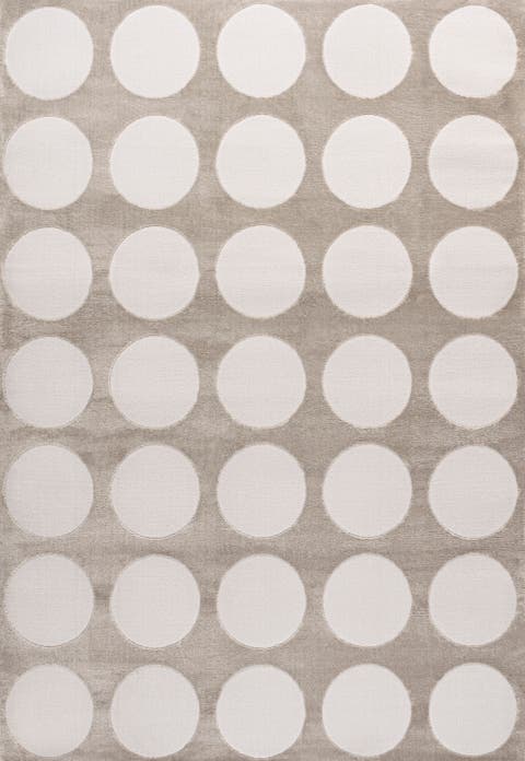 Adrian Modern Geometric Circle Dot High-Low Area Rug