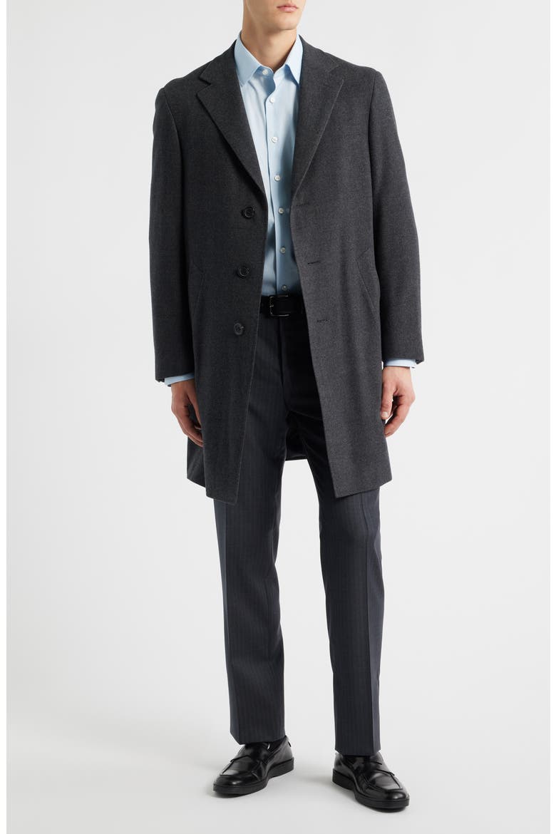 Kei Trim Fit Wool Coat, Main, color, CHARCOAL