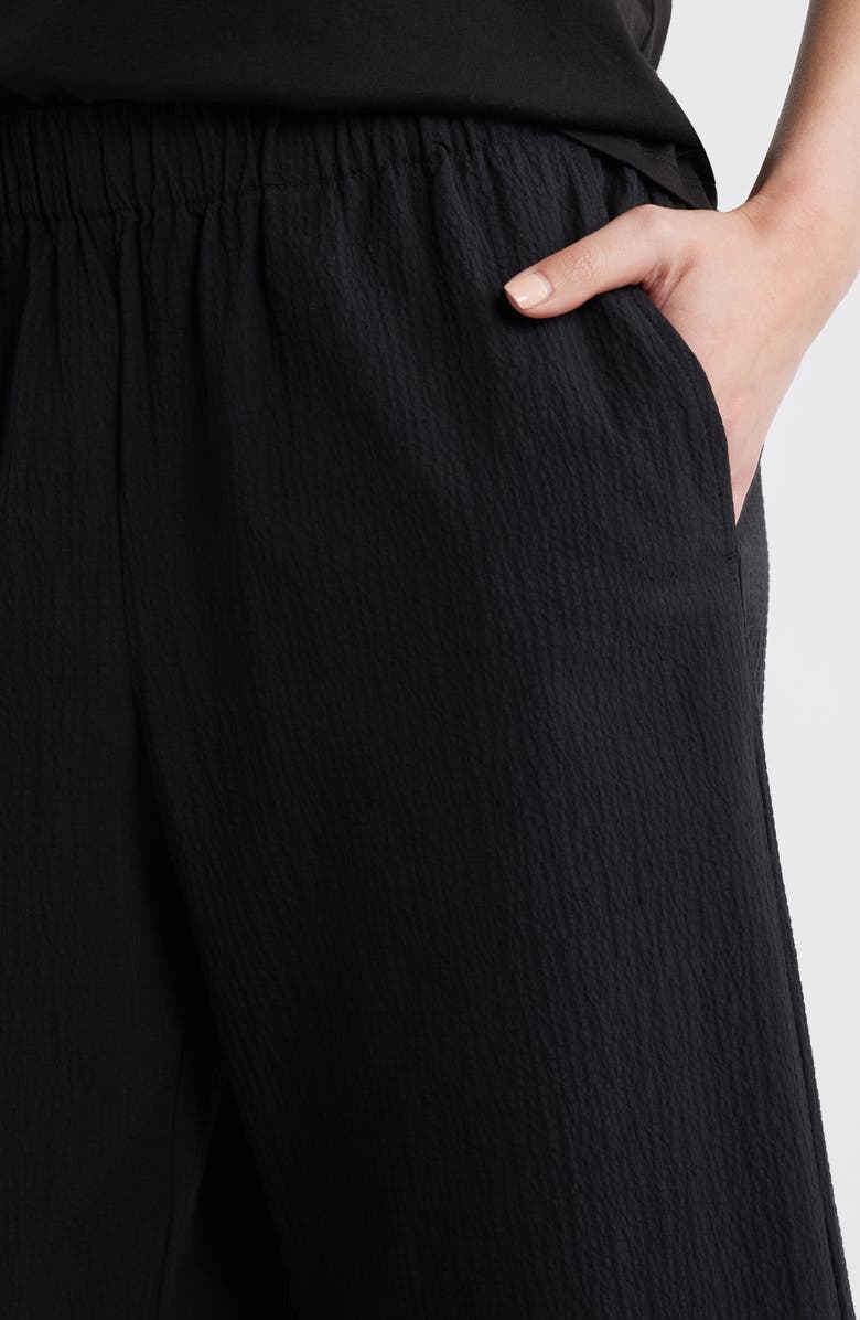 Eileen Fisher Ankle Wide Leg Pants, Alternate, color, Black