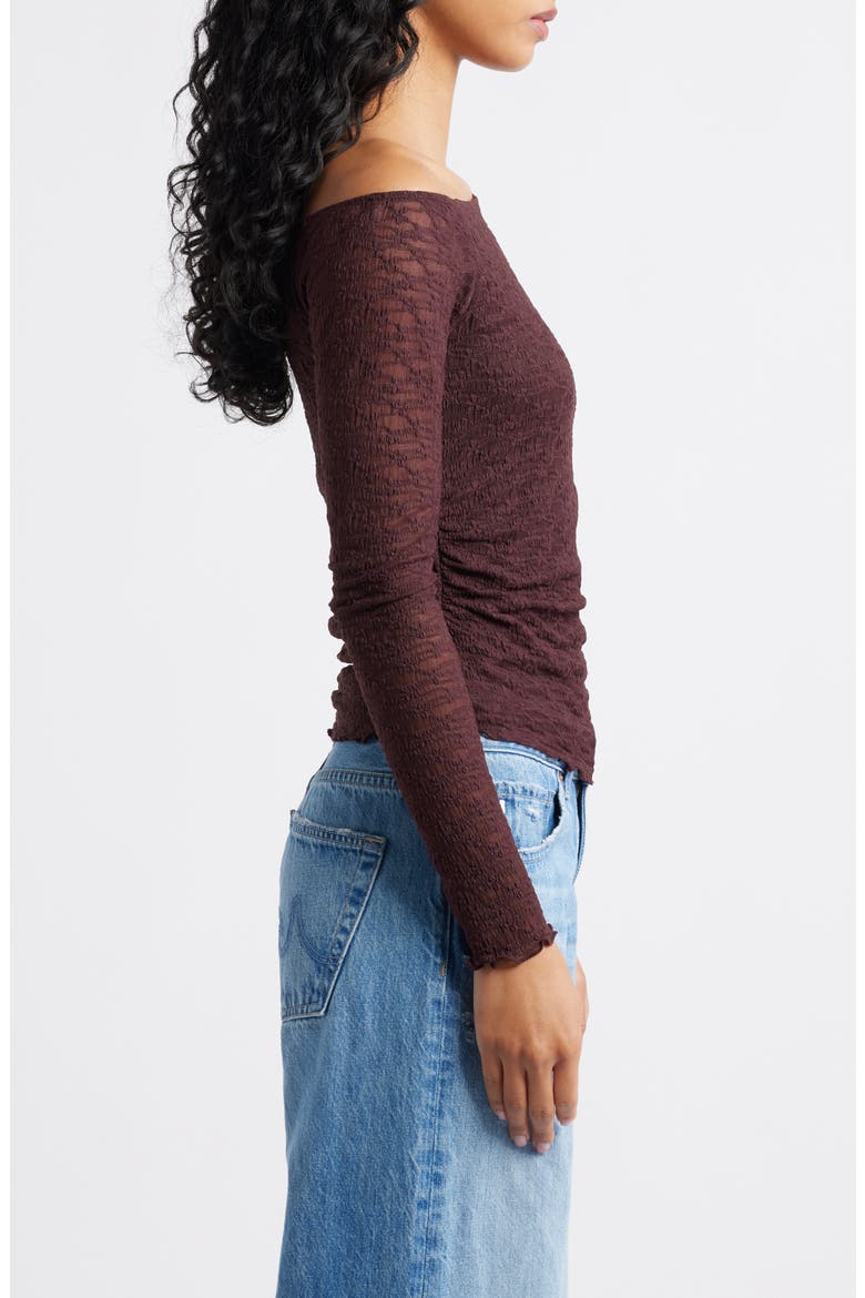 One-Shoulder Lace Top, Alternate, color, BURGUNDY FUDGE