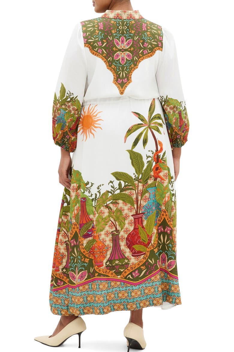 Print Long Sleeve Maxi Dress, Alternate, color, IVORY PARADISE PLC