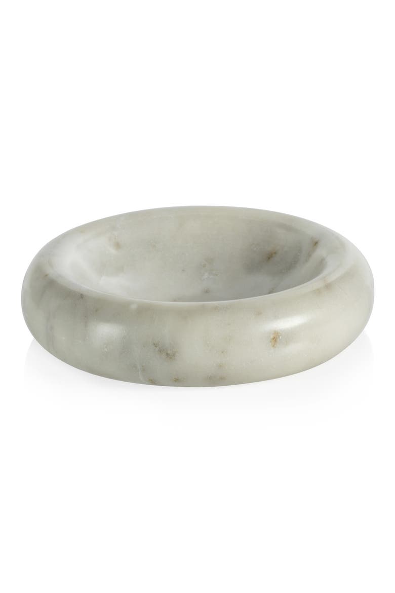 Monza Curved Round Marble Bowl, Main, color, WHITE