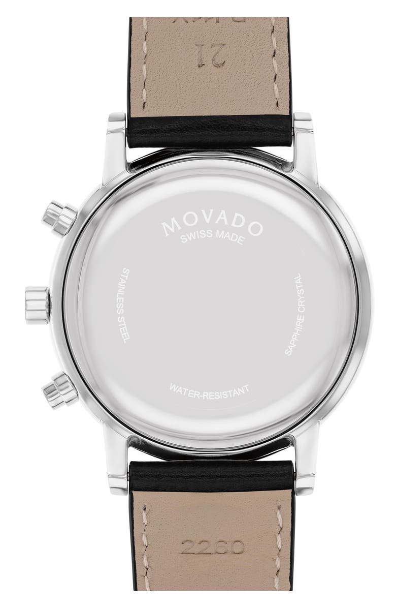 Movado Museum Classic Chronograph Leather Strap Watch, 42mm, Alternate, color,
