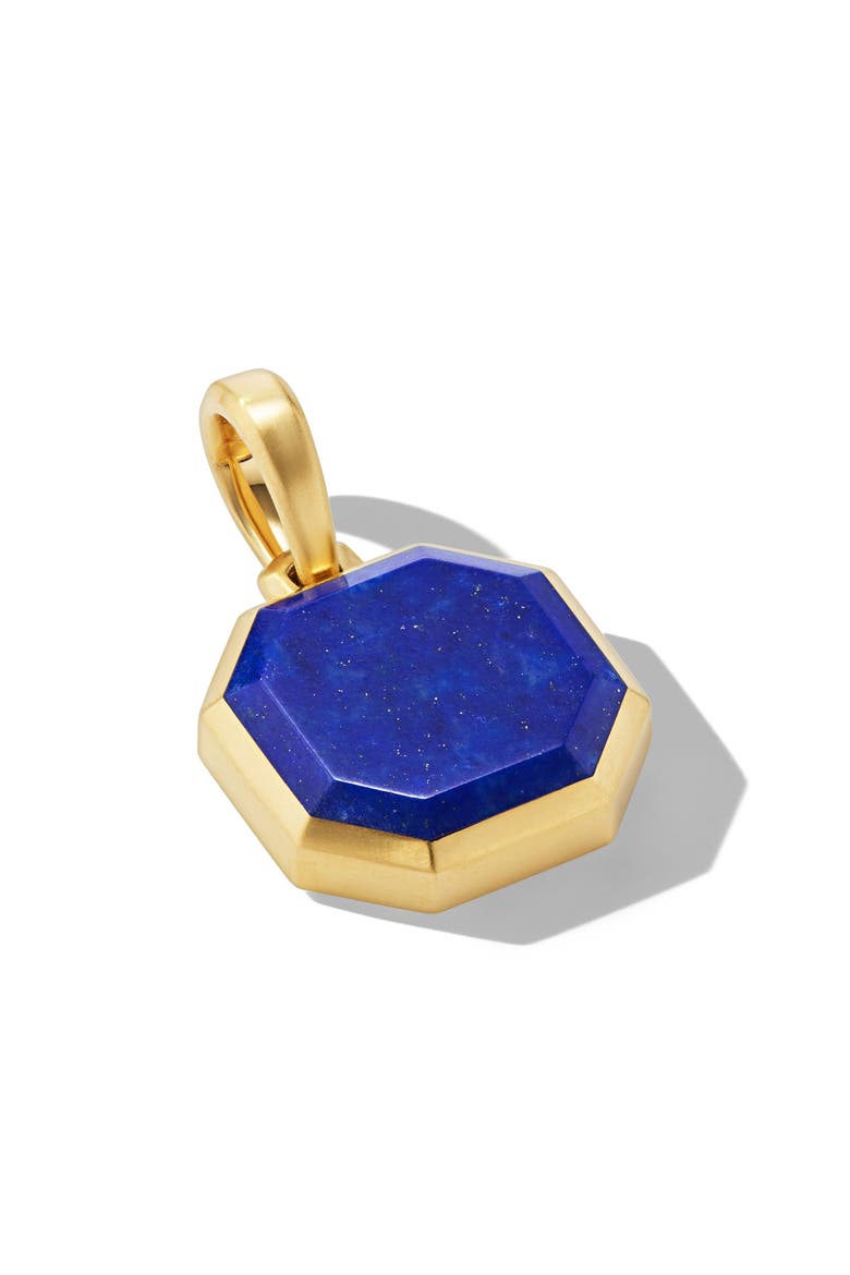 Faceted Stone Amulet Pendant in 18K Yellow Gold, Alternate, color, LAPIS LAZULI/ 18K GOLD