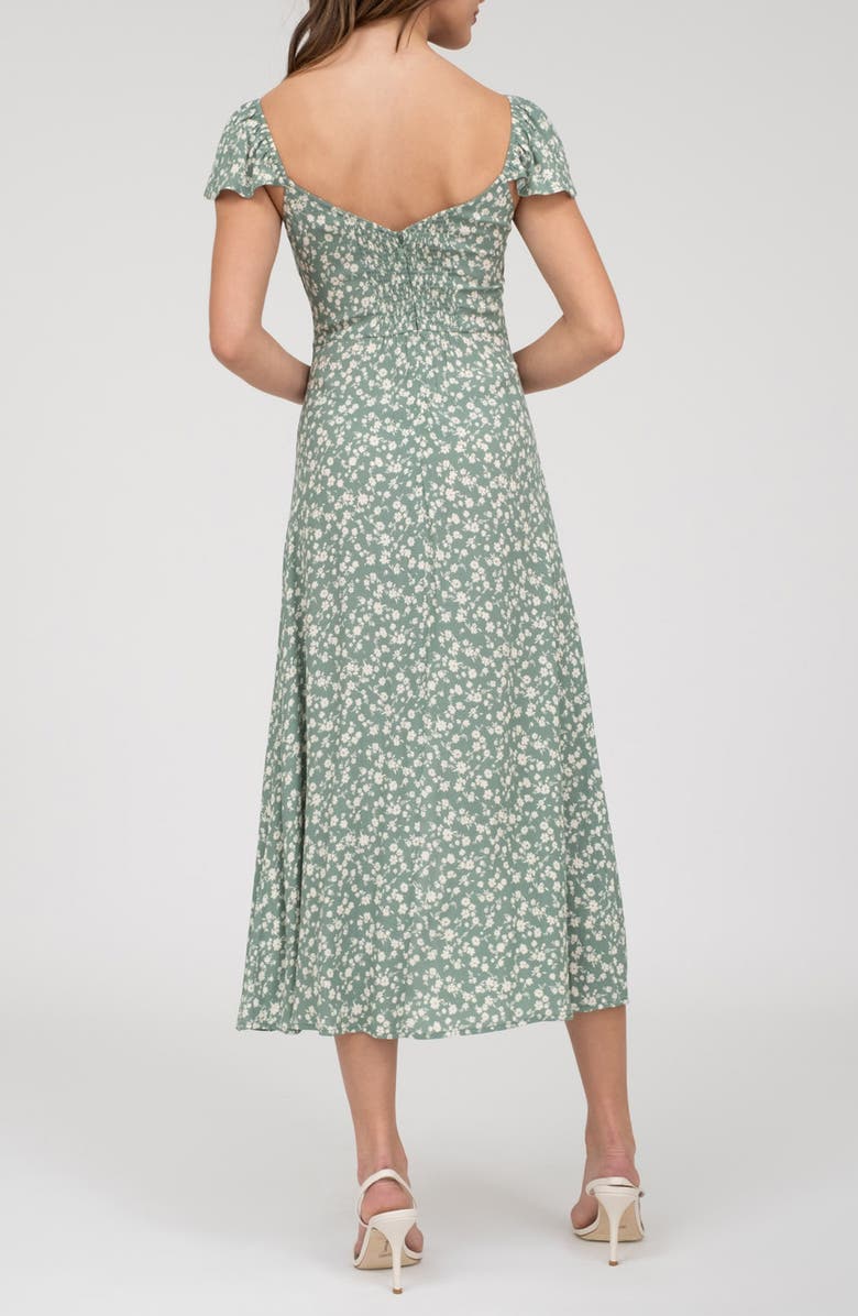 Blu Pepper Flutter Sleeve Midi Dress, Alternate, color, Green