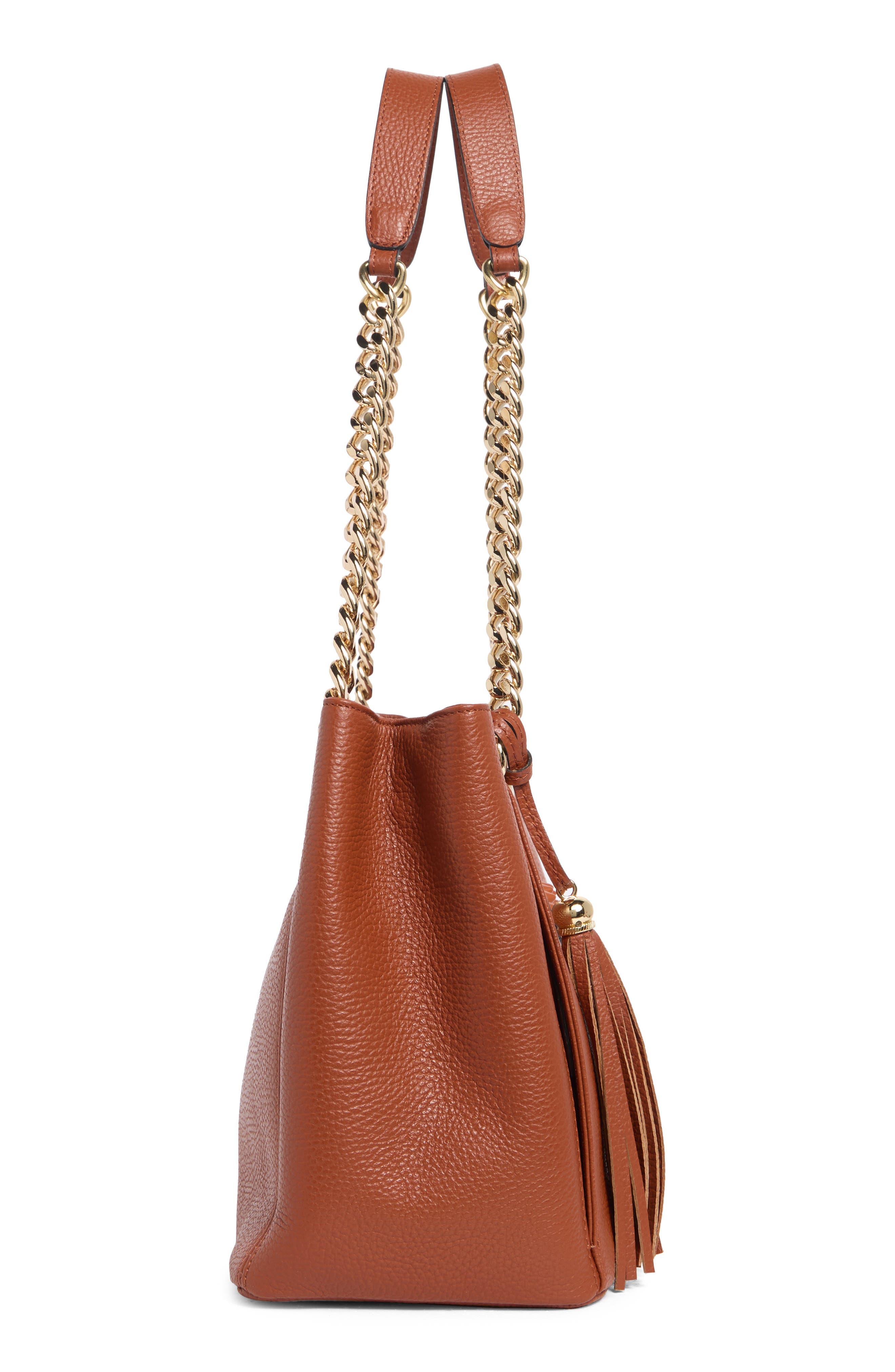 VALENTINO BY MARIO VALENTINO Luisa Rock Leather Tote Bag, Alternate, color, Whiskey