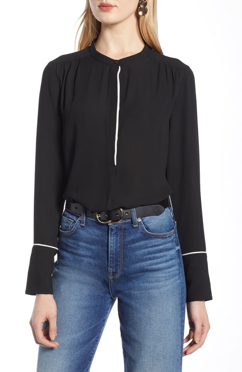 Halogen<sup>®</sup> Piping Detail Blouse, Main, color,