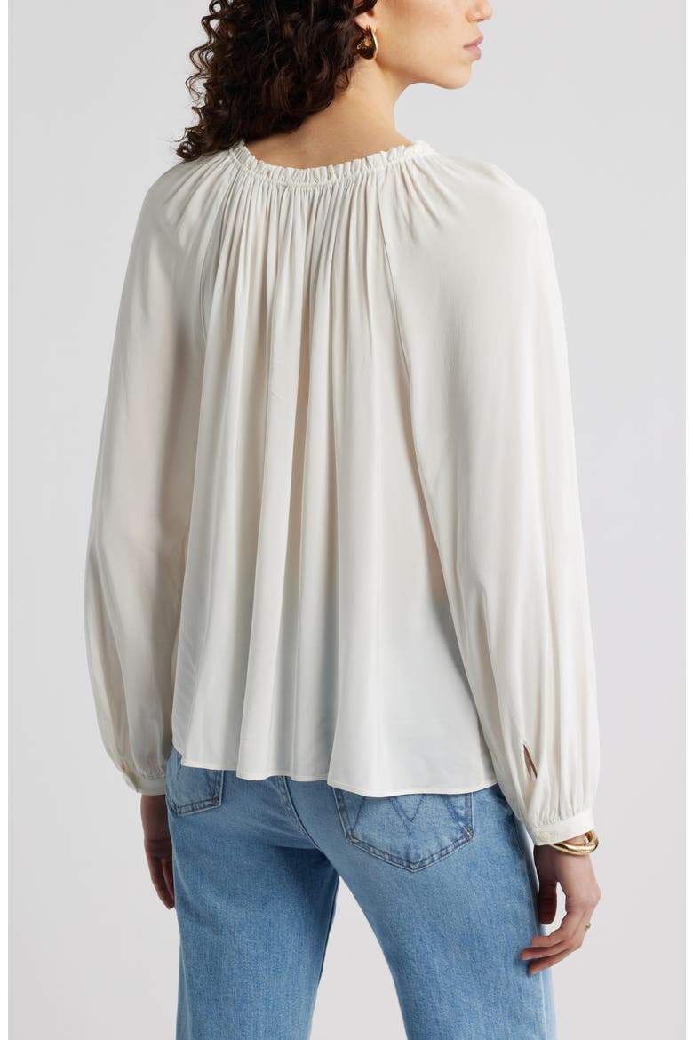 Gathered Tie Neck Top, Alternate, color, IVORY TOFU