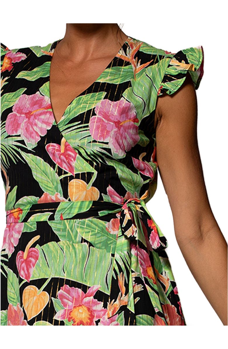 Tori Richard Midnight Blossom Henrietta Dress, Alternate, color, Black