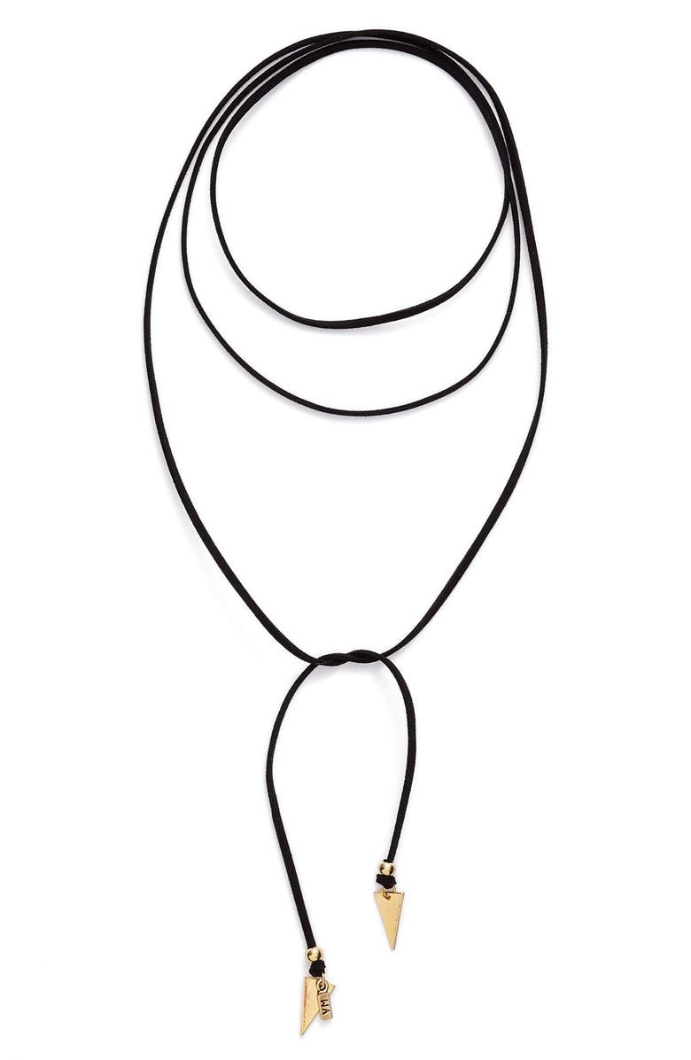 Vanessa Mooney 'Arrow' Faux Suede Lariat Choker, Alternate, color,