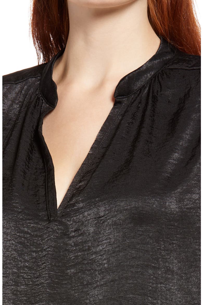 Mandarin Collar Maternity Blouse, Alternate, color, BLACK