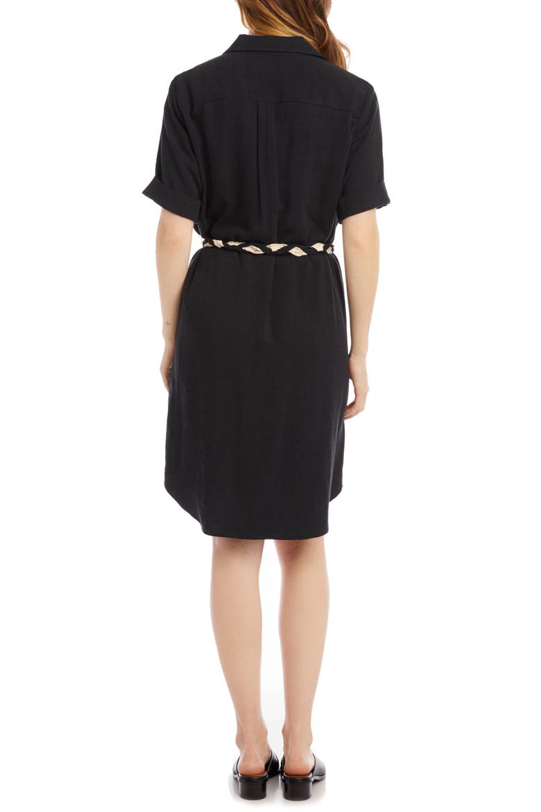 Braided Belt Shirtdress, Alternate, color, BLACK