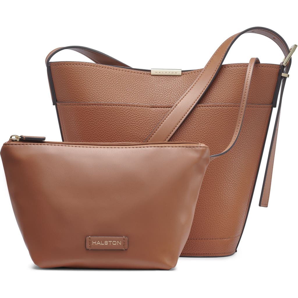 Shop Halston Jagger Large Bucket Bag In Oak