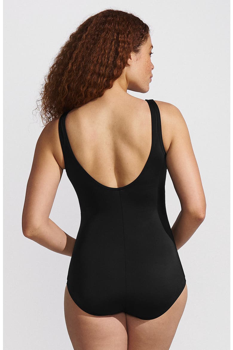 Plus Size DD-Cup Scoop Neck One Piece Swimsuit, Alternate, color, Black