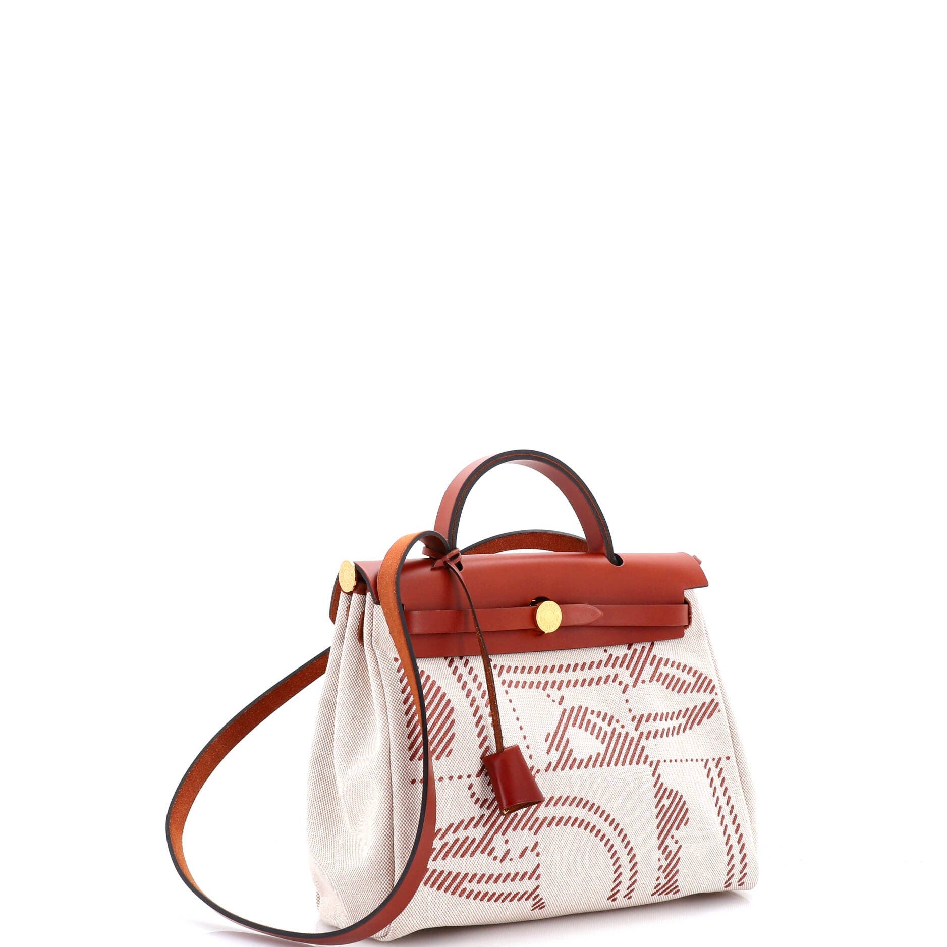 Pre-Owned Hermes Herbag Zip Relief Brides de Gala Toile and Leather 31, Alternate, color, 