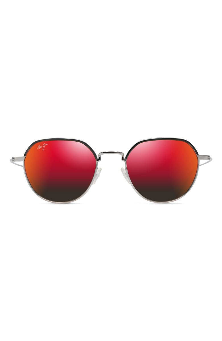 Maui Jim Island Eyes 50mm Mirrored PolarizedPlus2<sup>®</sup> Square Sunglasses, Main, color, 