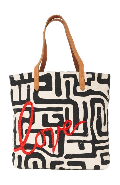 Go-To Tote with Beaded Red Love