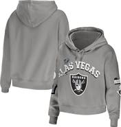 WEAR by Erin Andrews Women's WEAR by Erin Andrews Gray Las Vegas Raiders Plus Size Modest Cropped Pullover Hoodie