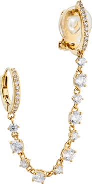 Nadri Twilight Double Hoop Chain Drop Earring