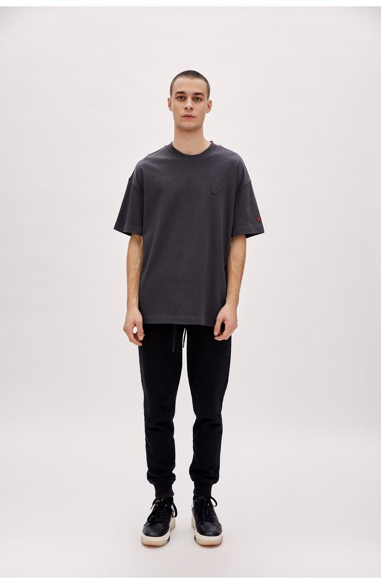 PCFG Cotton Oversized Tee With Emboss Detail, Alternate, color, Grey