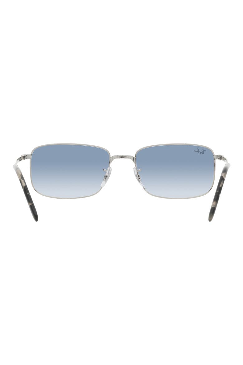 60mm Gradient Rectangular Sunglasses, Alternate, color, SILVER