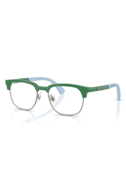Ray Ban Ray-ban Kids' Ry1641 46mm Square Optical Glasses In Green/gunmetal